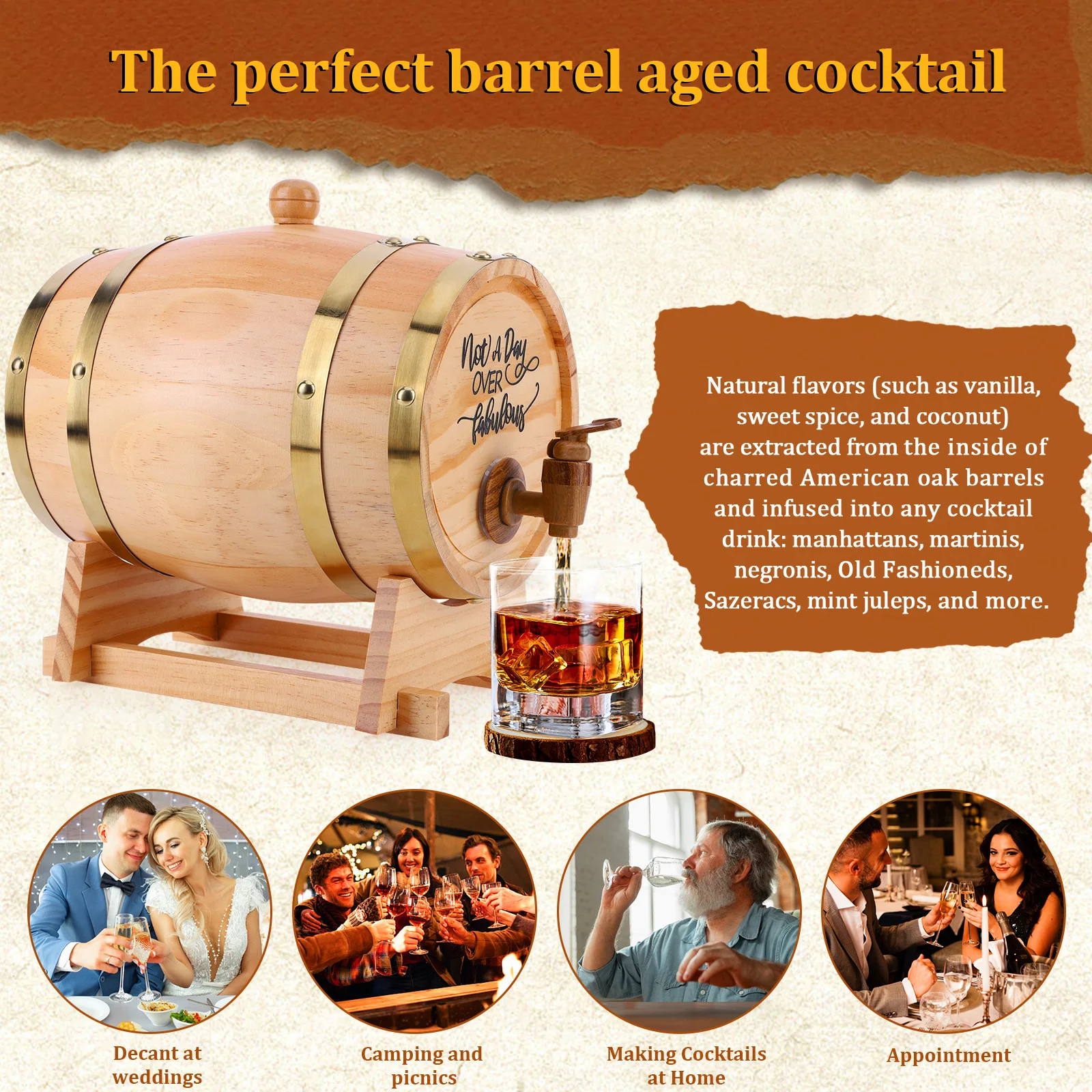 3L Wooden Whiskey Barrel with  - Wine Whiskey Beer review and price