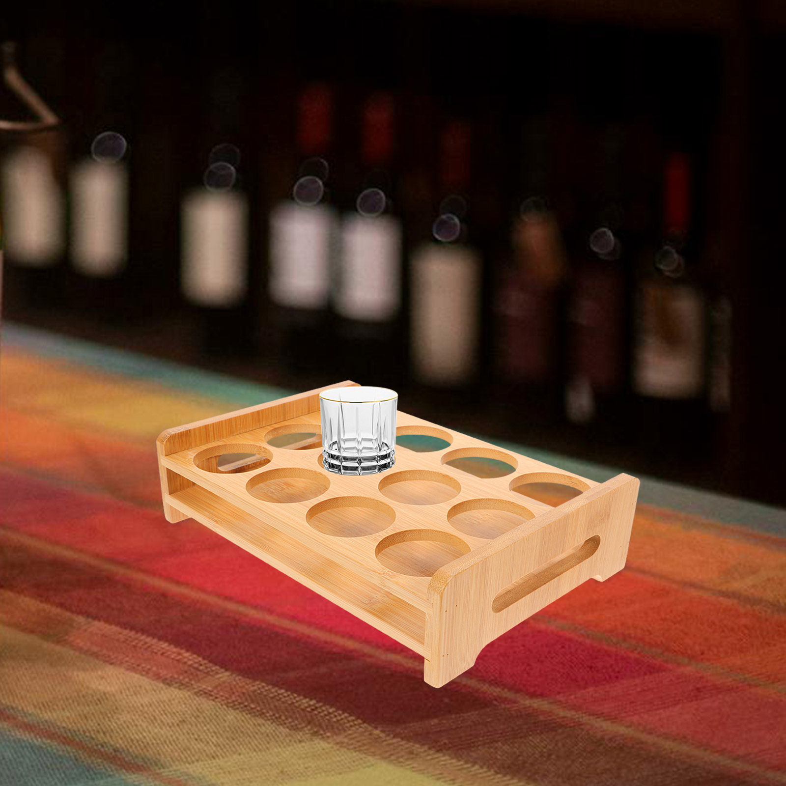 Bamboo Shot Glasses Holder Dis - Wine Whiskey Beer review and price